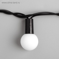 Гирлянда &laquo;Нить&raquo; 10 м с насадками &laquo;Шарики 2.5 см&raquo;, IP44, тёмная нить, 100 LED, свечение бело-синее, мигание, 220 В