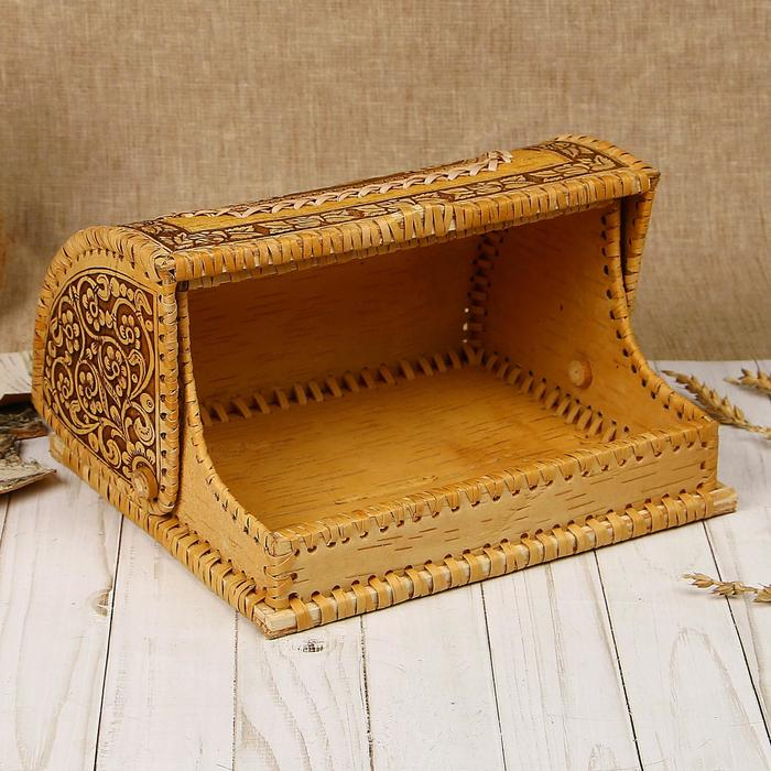 Хлебница &laquo;Вьюнок&raquo;, 26х21х15 см, береста