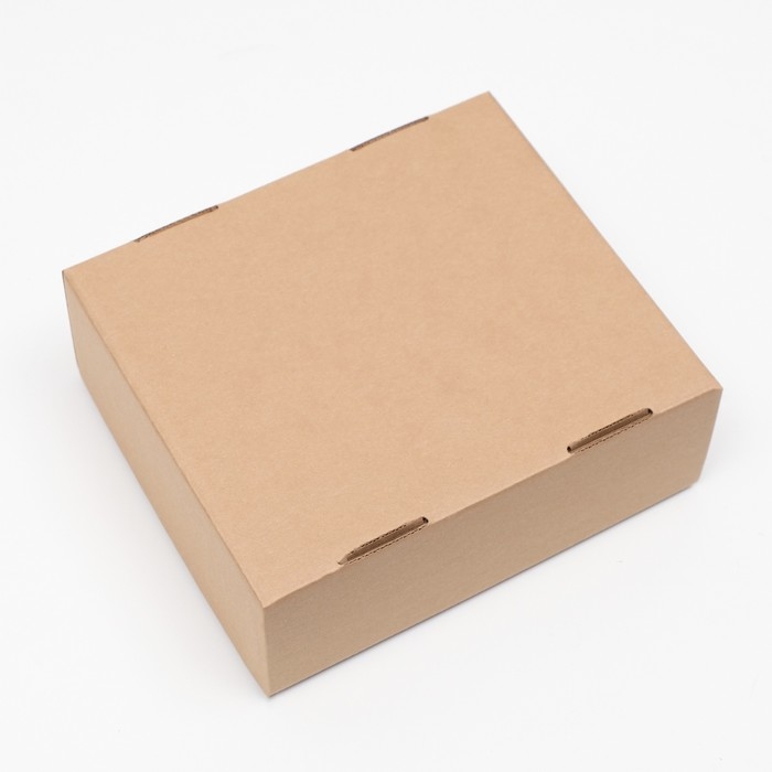 Коробка сборная, крышка-дно, "бурая" 21 х 18 х 8 см