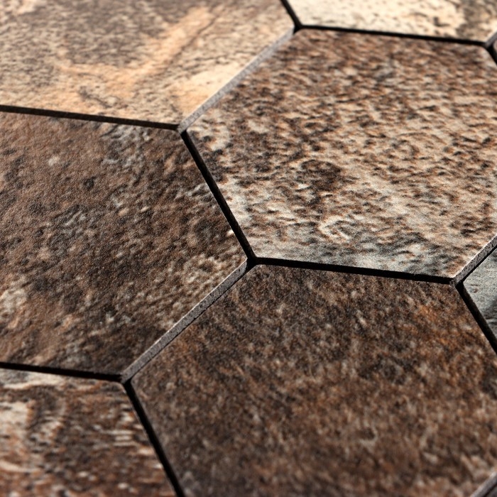 Панель самоклеящаяся 30*30см мозаика соты, темная