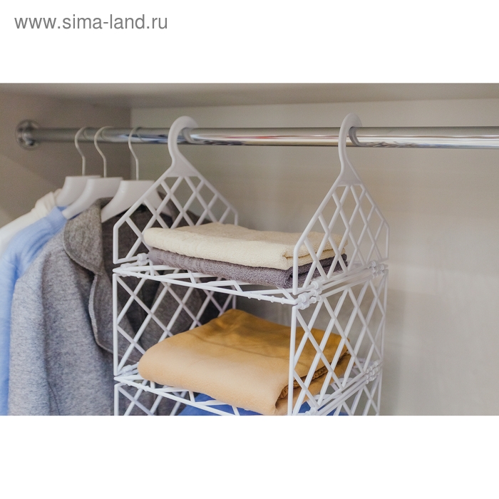 Вешалка - полка, 80×29×29 см, 4 маленькие полки, цвет белый Вешалка - полка, 80×29×29 см, 4 маленькие полки, цвет белый