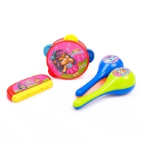 Набор музыкальных инструментов &laquo;Пой со мной&raquo;: бубен, 2 маракаса, губная гармошка, МИКС