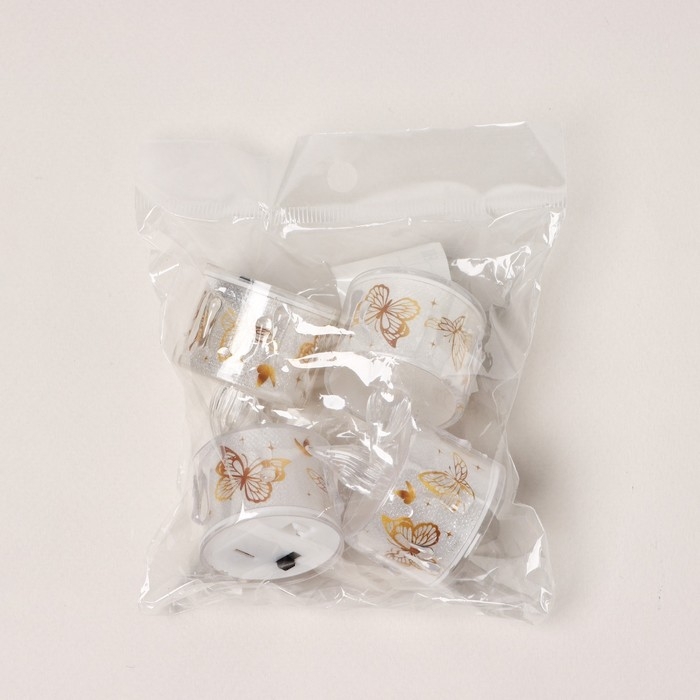 Свеча светодиодная с бабочками, мод. СВ-22 &laquo;Бабочки&raquo;, 5 х 3,8 см.