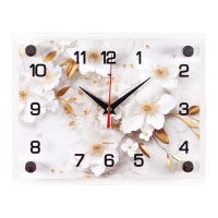 Часы настенные, интерьерные "Белые цветы" , бесшумные, 20 х 25 см, АА Часы настенные, интерьерные "Белые цветы" , бесшумные, 20 х 25 см, АА