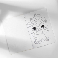 Подарочный набор блокнот-раскраска, трафарет, наклейки и восковые мелки &laquo;Котиков много не бывает&raquo;