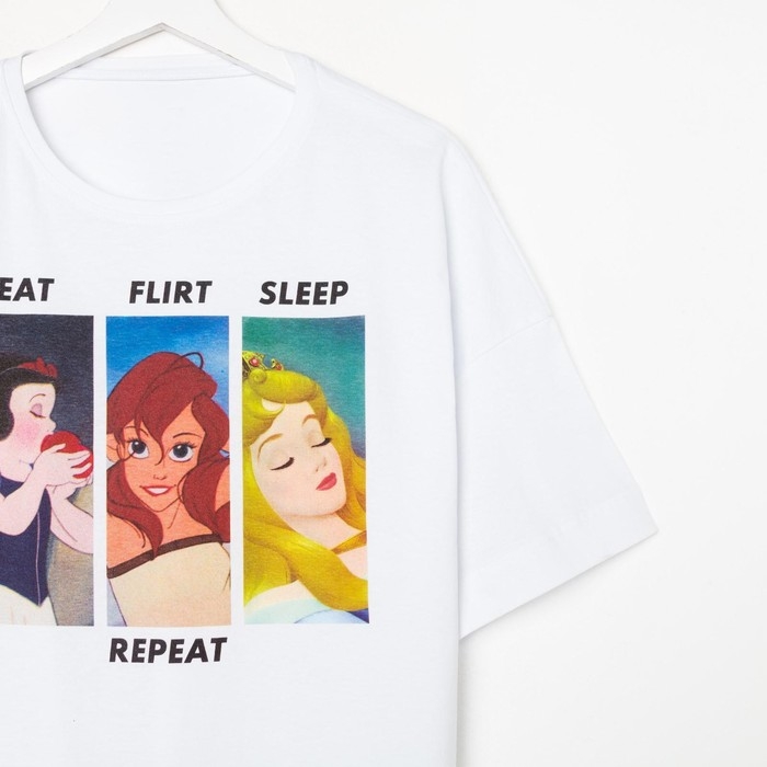 Футболка &laquo;Repeat&raquo; Принцессы oversize, цвет белый