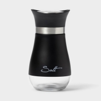 Солонка стеклянная «Сияние», 5,5×5×11 см, цвет чёрный Солонка стеклянная «Сияние», 5,5×5×11 см, цвет чёрный