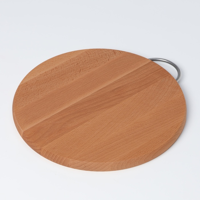 Доскa рaзделочнaя Adelica, с метaллической ручкой, d=25 см, толщина 1,7 см, бук