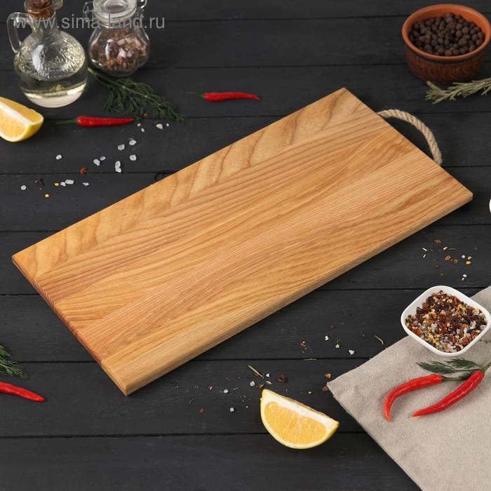 Доска разделочная с верёвочной ручкой Magistro , 40&times;24&times;1,2 см, дуб