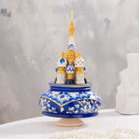 Сувенир музыкальный "Храм", гжель, ручная роспись Сувенир музыкальный "Храм", гжель, ручная роспись