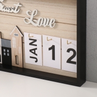 Сувенир дерево настенный календарь "Домики" 30х20 см Сувенир дерево настенный календарь "Домики" 30х20 см