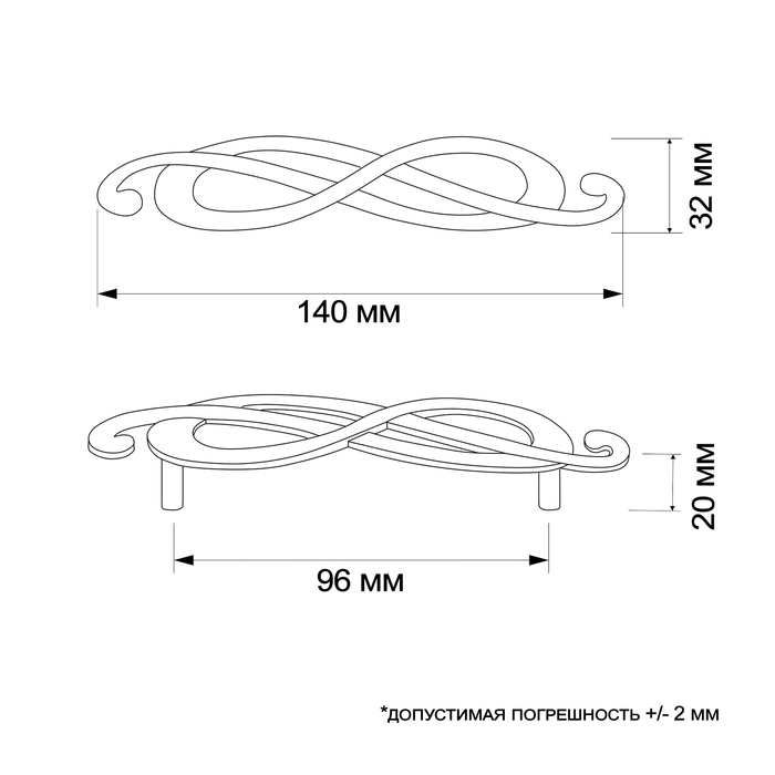 Ручка скоба РС148GP, м/о 96 мм, цвет золото Ручка скоба РС148GP, м/о 96 мм, цвет золото