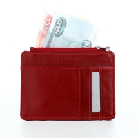 Визитница кожаная, TEXTURA, 8 карт, цвет красный