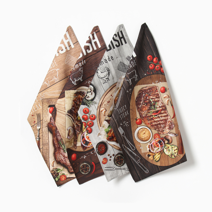 Набор полотенец "Этель" Meat dish 4 шт, 100% хлопок