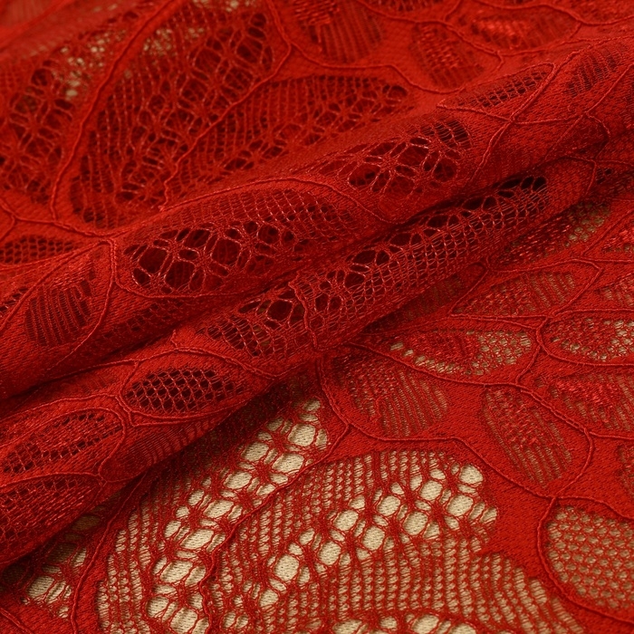 Кружевная эластичная ткань &laquo;Павлиний хвост&raquo;, 180 мм &times; 2,7 &plusmn; 0,5 м, цвет бордовый