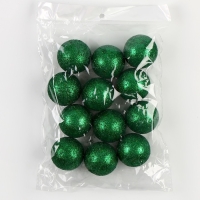 Новый год! Фигурка для поделок и декора &laquo;Шарик&raquo;, набор 12 шт., размер 1 шт. &mdash; 4 см, цвет зелёный