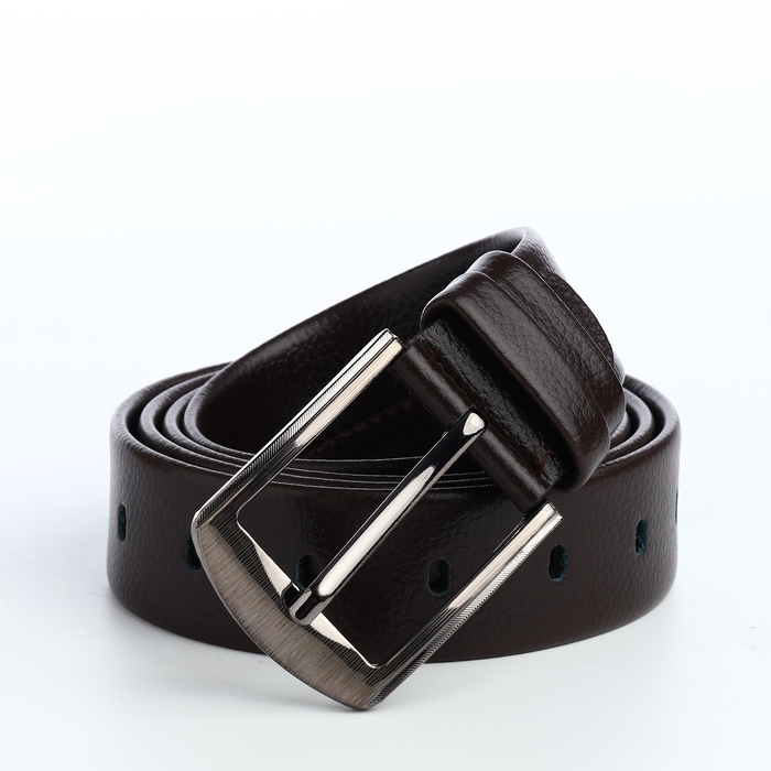 Ремень мужской &laquo;Великан&raquo;, ширина 3,5 см, винт, пряжка металл, цвет коричневый