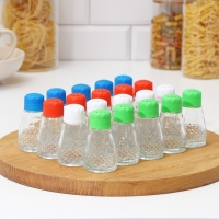 Набор стеклянных солонок Доляна &laquo;Глория&raquo;, 50 мл, 4,5&times;8 см, 20 предметов, цвет МИКС