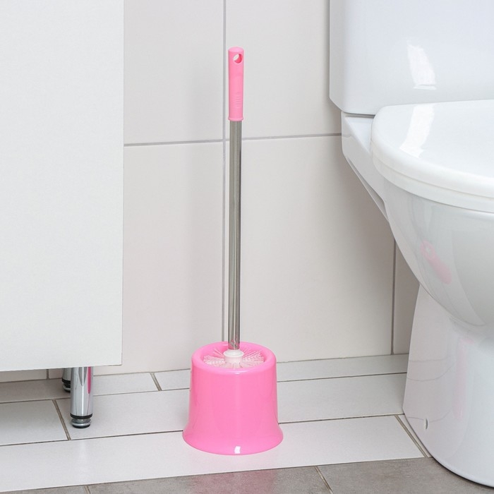 Ёршик для унитаза с подставкой, 13&times;53 см, цвет МИКС