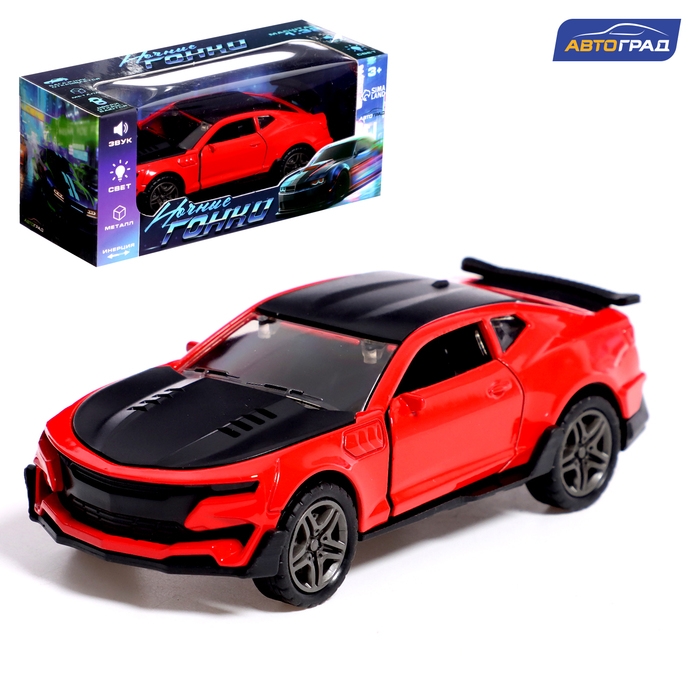 Машина металлическая «Ночные гонки», инерционная, 1:32, открываются двери, звуковые и световые эффекты, цвет красный Машина металлическая «Ночные гонки», инерционная, 1:32, открываются двери, звуковые и световые эффекты, цвет красный