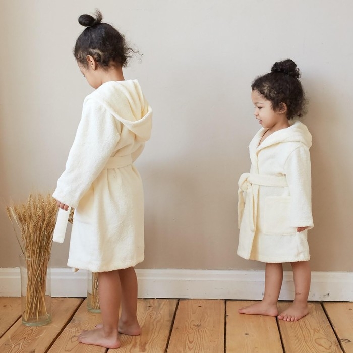 Халат махровый детский Экономь и Я, р. 34, цвет молочный, 100% хлопок, 340 г/м2 Халат махровый детский Экономь и Я, р. 34, цвет молочный, 100% хлопок, 340 г/м2