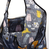 Сумка хозяйственная без застёжки, складная, цвет чёрный Сумка хозяйственная без застёжки, складная, цвет чёрный