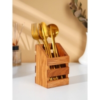Подставка для столовых приборов Adelica, 9&times;8&times;14 см, дуб