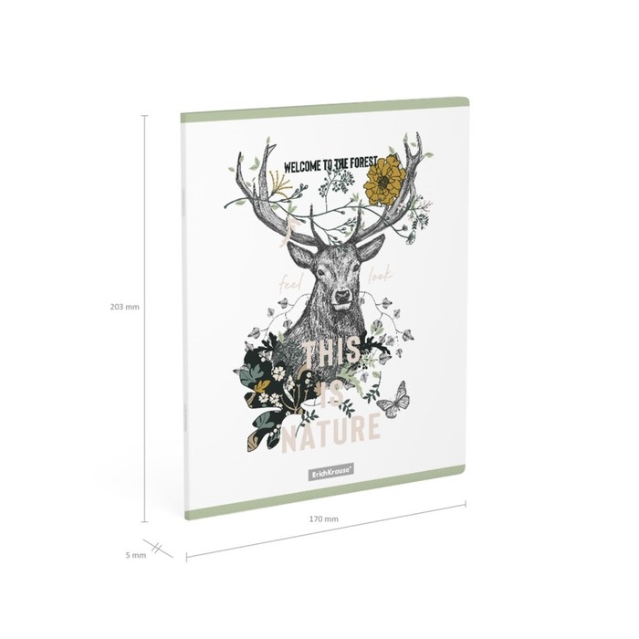 Тетрадь 48 листов в клетку, ErichKrause Natural Life, обложка мелованный картон, матовая ламинация, блок офсет 100% белизна, МИКС (1 вид в спайке) Тетрадь 48 листов в клетку, ErichKrause Natural Life, обложка мелованный картон, матовая ламинация, блок офсет 100% белизна, МИКС (1 вид в спайке)