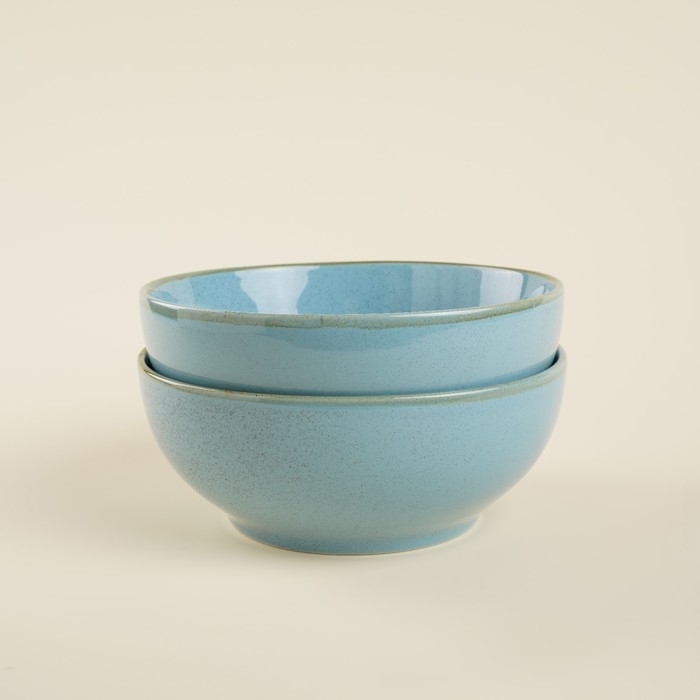 Набор мисок фарфоровых SL Home «Аззура», 1,2 л, d=18,5 см, цвет голубой Набор мисок фарфоровых SL Home «Аззура», 1,2 л, d=18,5 см, цвет голубой