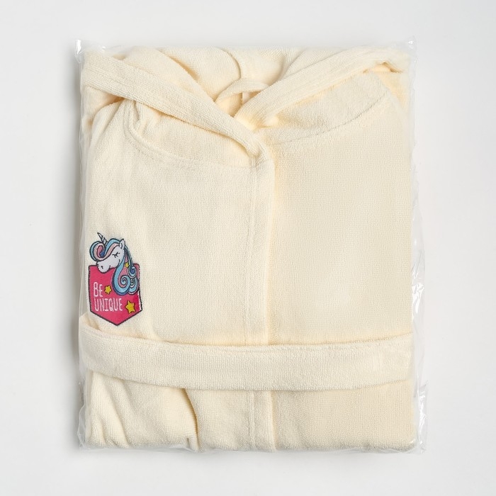 Халат махровый детский Халат махровый детский "Единорог", р-р 28, цв.молочный 340 г/м2 хл.100% с AIRO