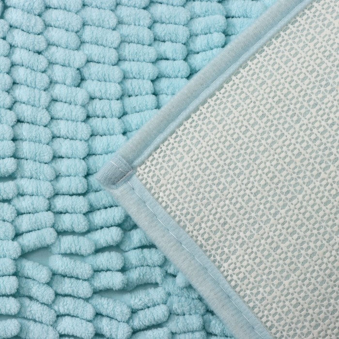 Коврик для дома Доляна «Букли длинные», 40×60 см, цвет голубой Коврик для дома Доляна «Букли длинные», 40×60 см, цвет голубой