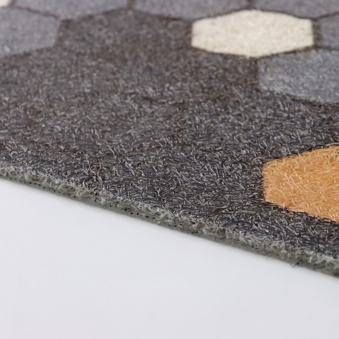 Коврик придверный грязезащитный Доляна &laquo;Гамма&raquo;, вырезной, 50&times;80 см, цвет серый