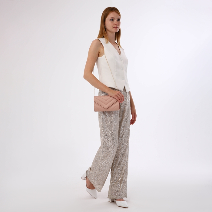 Сумка-клатч на клапане, цвет розовый