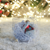 Ёлочная игрушка "Избушка" ручная роспись, 5,8х4,3х2,8 см, красный