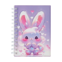 Записная книжка подарочная на гребне 80л,линия, цветной блок,обложка ПВХ 3D Зайка(17,6х13,5см) 105 Записная книжка подарочная на гребне 80л,линия, цветной блок,обложка ПВХ 3D Зайка(17,6х13,5см) 105
