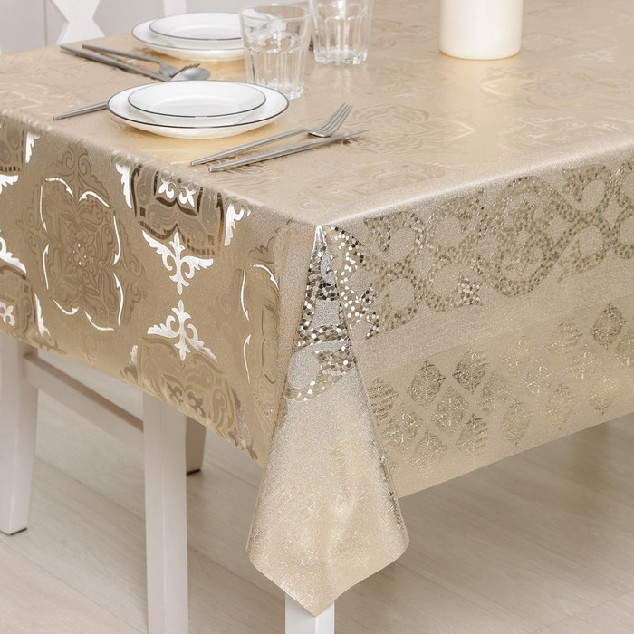 Клеёнка на стол &laquo;Узор&raquo;, на тканевой основе, ширина 137 см, рулон 20 м, толщина 0,25 мм