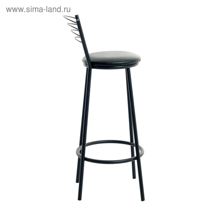 Табурет барный "Высокий" со спинкой, Черный/Черный