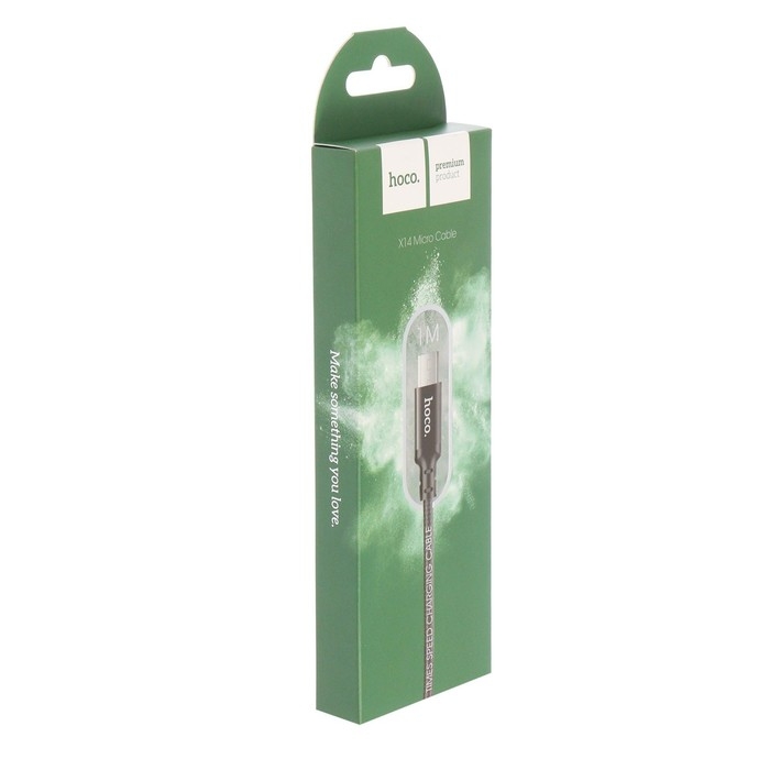 Кабель Hoco X14 Times Speed, microUSB - USB, 2 А, 1 м, черный Кабель Hoco X14 Times Speed, microUSB - USB, 2 А, 1 м, черный