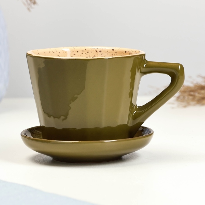 Чайная пара Чайная пара "Ностальгия №2" 0,2л / 8х7см + блюдце 9см, оазис