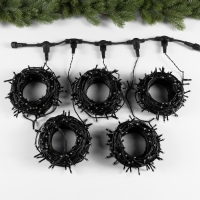 Гирлянда &laquo;Клип-лайт&raquo; 5 нитей по 20 м, IP44, УМС, тёмная нить, 665 LED, свечение белое, мерцание, 24 В