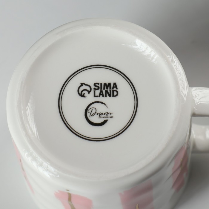 Кружка керамическая &laquo;Нежость&raquo;, 350 мл, цвет белый