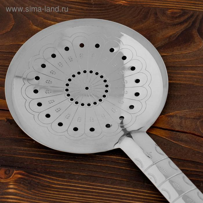 Шумовка для казана узбекская 65см, диаметр 16см, с деревянной ручкой