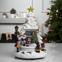 Светодиодная фигура &laquo;Ёлка&raquo; 10 &times; 23 &times; 10 см, полистоун, батарейки ААх3 (не в комплекте), USB, свечение тёплое белое