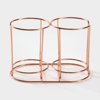 Набор кружек керамических на металлической подставке &laquo;Мрамор&raquo;, 2 предмета: 380 мл