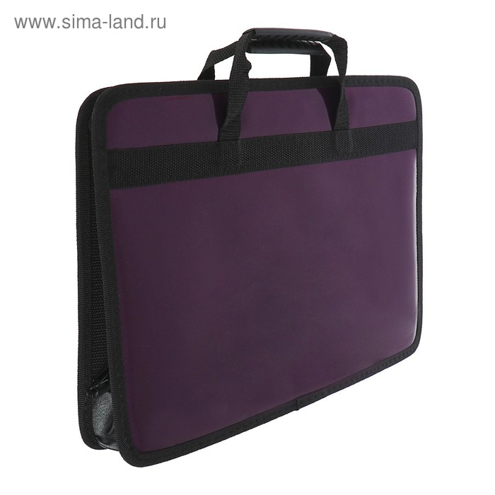 Папка с ручками каркасная А4, 330 х 240 х 50 мм, искусственная кожа, лак Папка с ручками каркасная А4, 330 х 240 х 50 мм, искусственная кожа, лак "Гатчина" фиолетовая 5С13