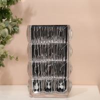 Ваза для цветов &laquo;Монарда&raquo; из стекла, серебро 25&times;13,5&times;9,5 см