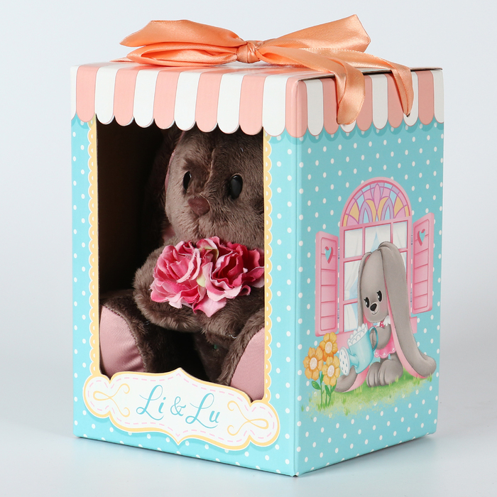 Мягкая игрушка &laquo;Li с розовыми цветами&raquo;, заяц, 25 см