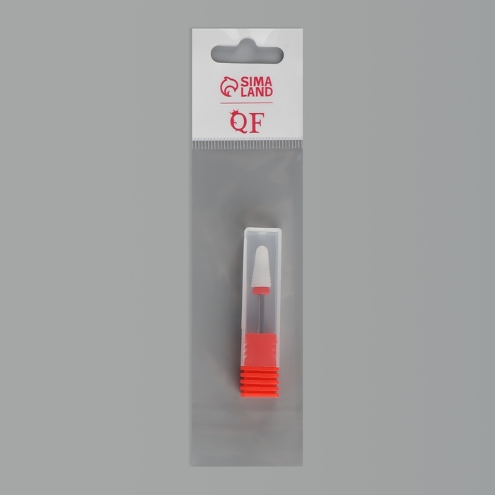 Фреза керамическая для маникюра «Конус», мелкая нарезка, 6 × 13 мм, в пластиковом футляре, цвет белый Фреза керамическая для маникюра «Конус», мелкая нарезка, 6 × 13 мм, в пластиковом футляре, цвет белый