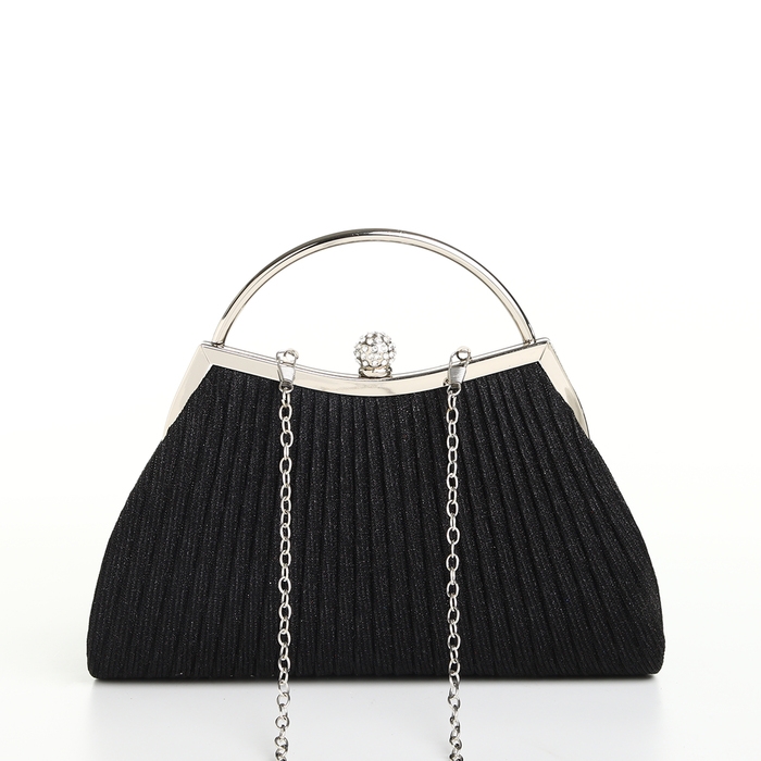 Сумка-клатч на фермуаре, цвет чёрный