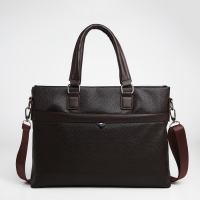 Сумка мужская деловая TEXTURA, 2 наружных кармана, цвет коричневый